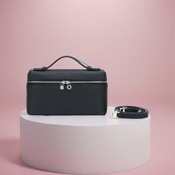 LP19 torba od prvog sloja kože, box torba, gradski minimalistički stil, jastučić-oblika, zatvaranje zipom, jedan ramenski remen