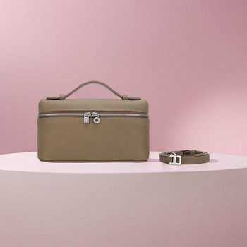 LP19 torba od prvog sloja kože, box torba, gradski minimalistički stil, jastučić-oblika, zatvaranje zipom, jedan ramenski remen