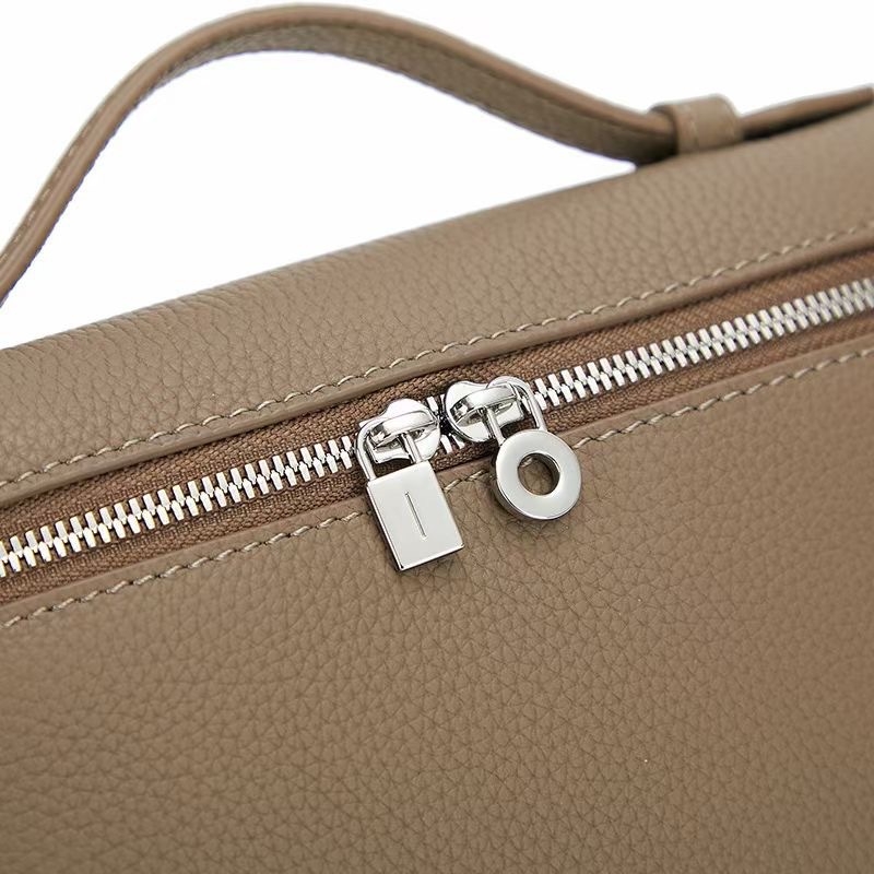 LP19 torba od prvog sloja kože, box torba, gradski minimalistički stil, jastučić-oblika, zatvaranje zipom, jedan ramenski remen