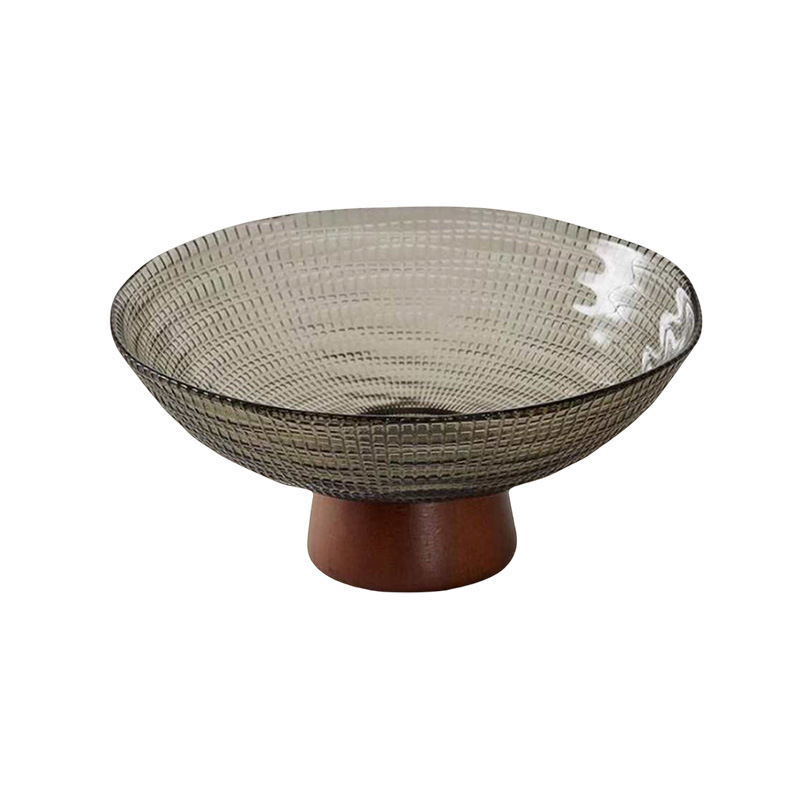 Стъклена чиния за плодове в скандинавски стил за хол и масичка за чай, висока поставка за плодове и съхранение, първокласен продукт (лято 2021)