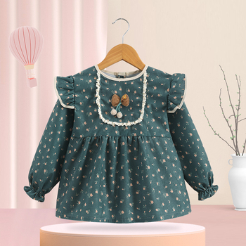 Bērnu smoks – ūdensizturīgs corduroy audums, reverses dizains, meitenēm 1–3 gadi (garums 80–100 cm), rudens 2025 izlaidums