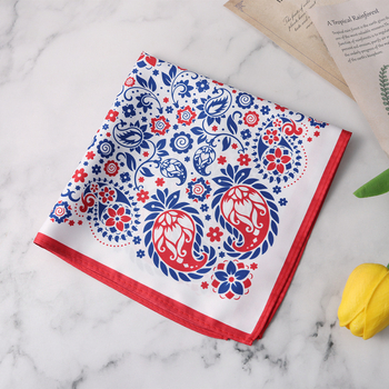 WISS vīriešu kabatas lakats ar Cashew Flower rakstu, poliestera šķiedra, brīvs stils, drukāts