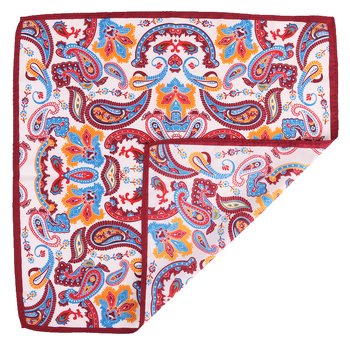 WISS vīriešu kabatas lakats ar Cashew Flower rakstu, poliestera šķiedra, brīvs stils, drukāts