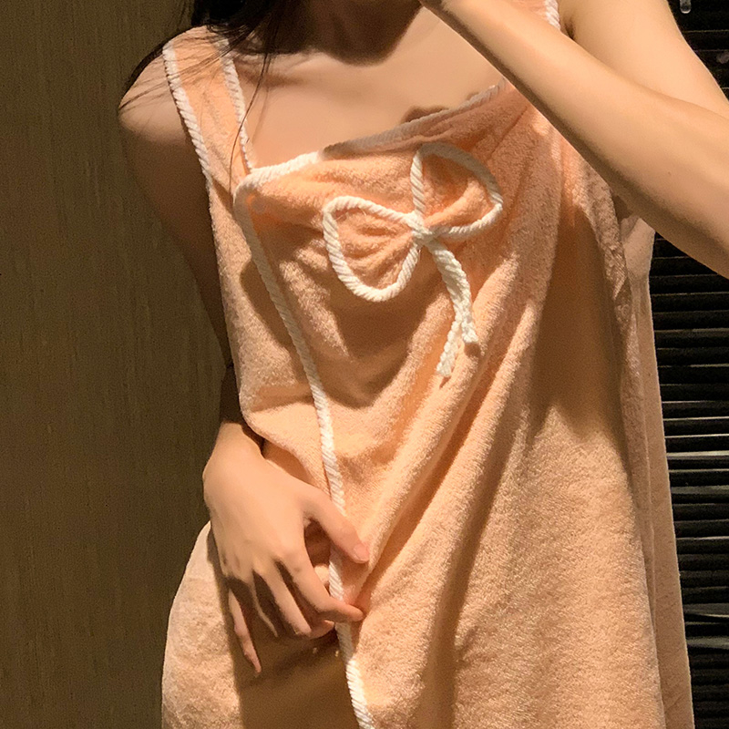 Moterų maudymosi chalatas su kaspinu, koralo flis, poliesteris, ruduo, Princesės serija, 300 g