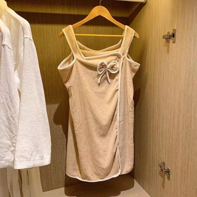 Moterų maudymosi chalatas su kaspinu, koralo flis, poliesteris, ruduo, Princesės serija, 300 g