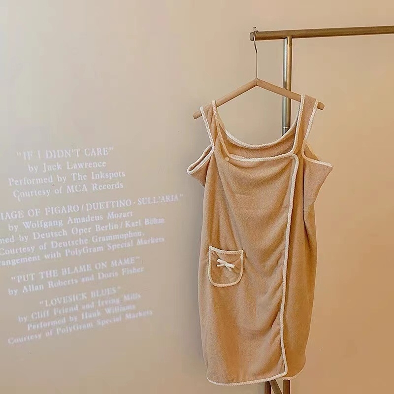 Moterų maudymosi chalatas su kaspinu, koralo flis, poliesteris, ruduo, Princesės serija, 300 g