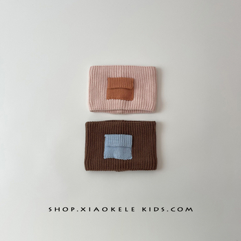 Lányoknak szóló gyapjú sál, monokróm, warp-kötésű téli nyakmelegítő