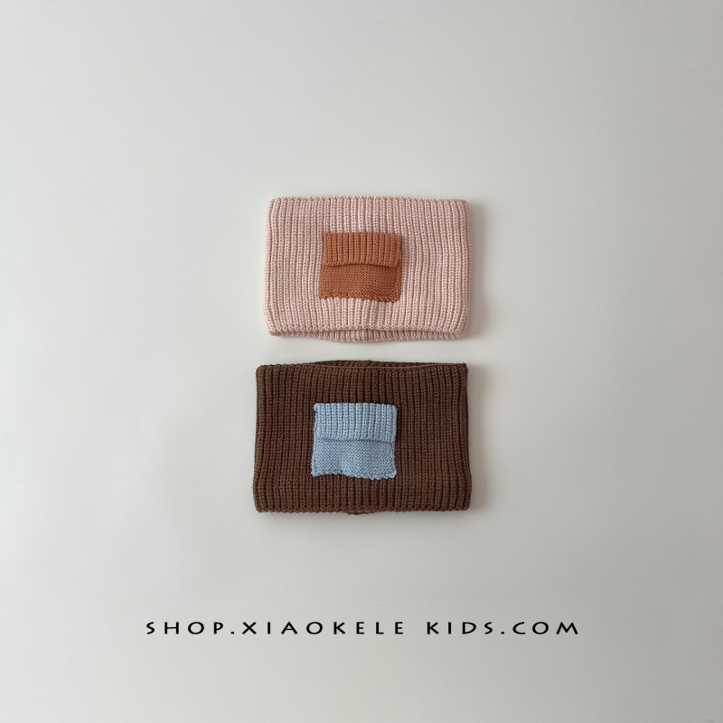 Lányoknak szóló gyapjú sál, monokróm, warp-kötésű téli nyakmelegítő