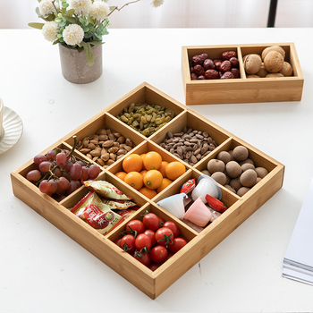 Tang Xiaoshuai деветсекционна чиния за сушени плодове, без боя и восък, здравословна чиния за сервиране