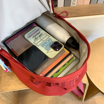Ruksak s dizajnom slova, šumski stil, veliki kapacitet, džep za telefon i ID karticu, Oxford tkanina, zatvarač, poliester podstava