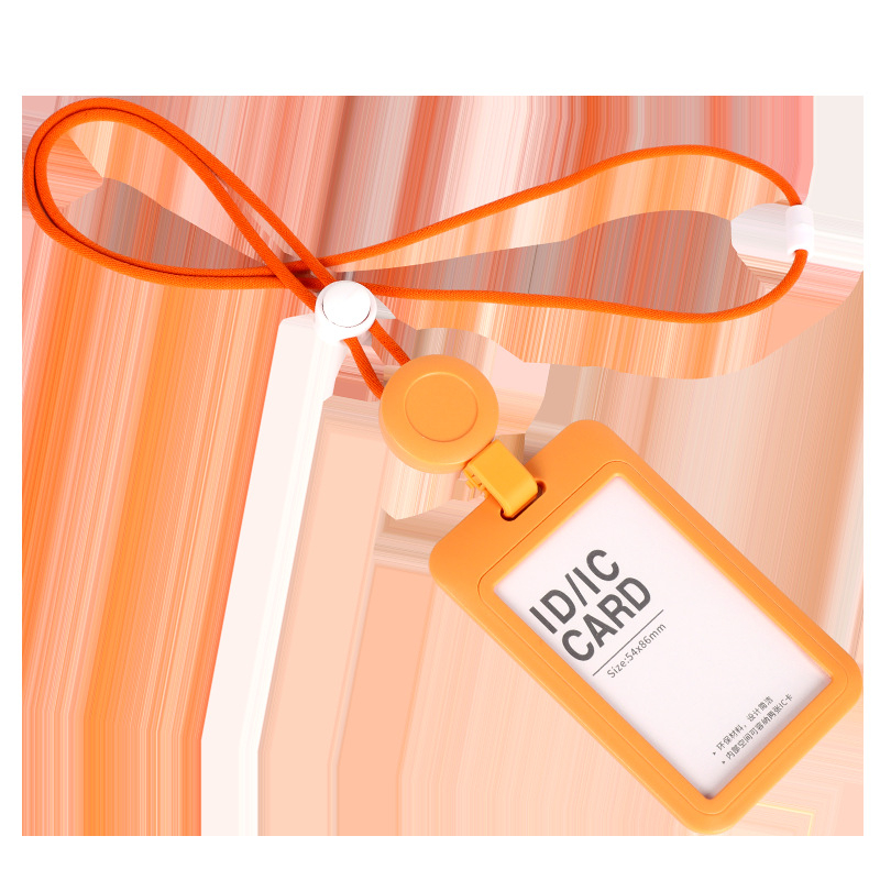 QORI plastična kartična futrola s izvlačnim naramenjem – tvrdi kućište, za kartice kampusa i kartice za obrok, poslovni/uredski stil