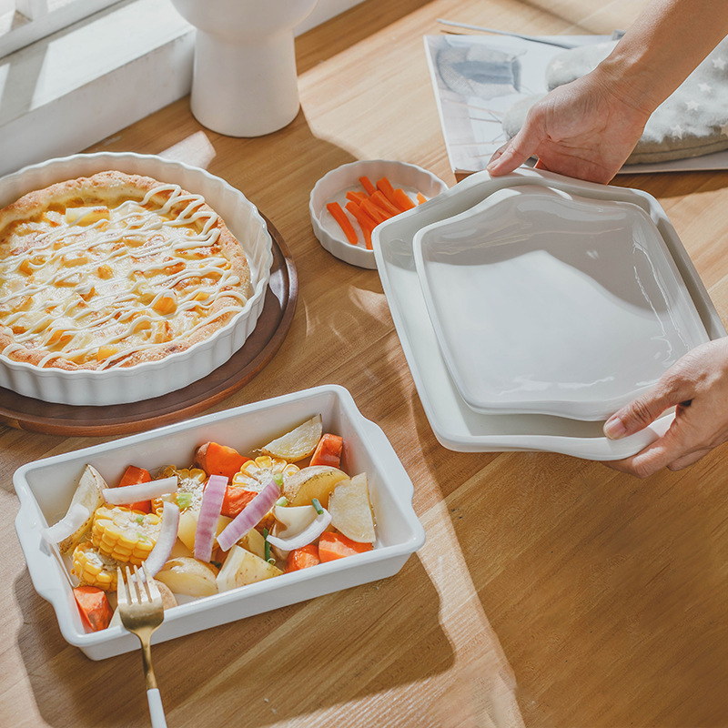 Tigaie pentru pizza din porțelan, rotundă, compatibilă cu microundele, imprimare logo disponibilă