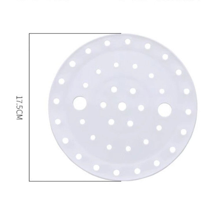 Gőzölő tálca, kör alakú porcelánból, alglazúros felülettel, mikrohullámú sütőben használható