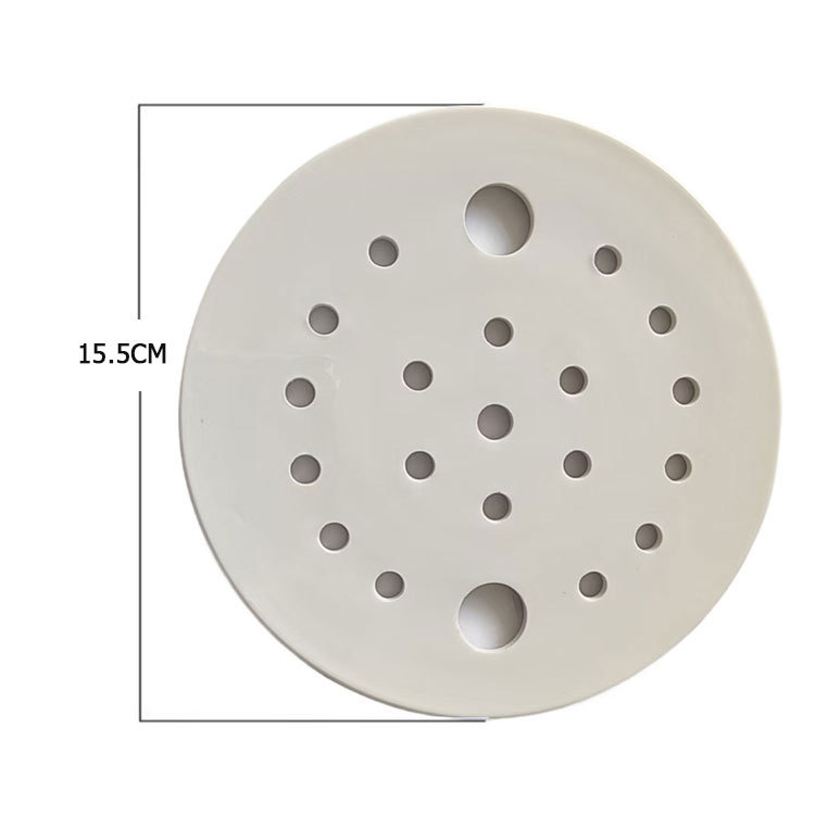 Gőzölő tálca, kör alakú porcelánból, alglazúros felülettel, mikrohullámú sütőben használható