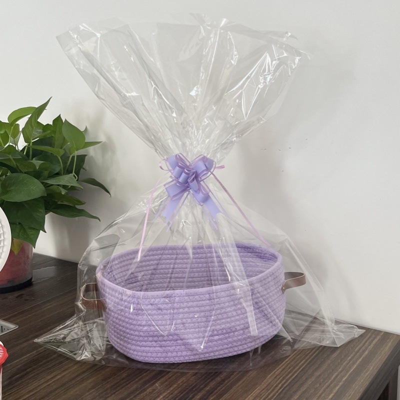 Малка тъкана кошница за съхранение с дръжка, памучно въже (Модел: x-0103; Категория: кошница за съхранение; Стил: модерен минимализъм; Пускане: лято 2025 г.)