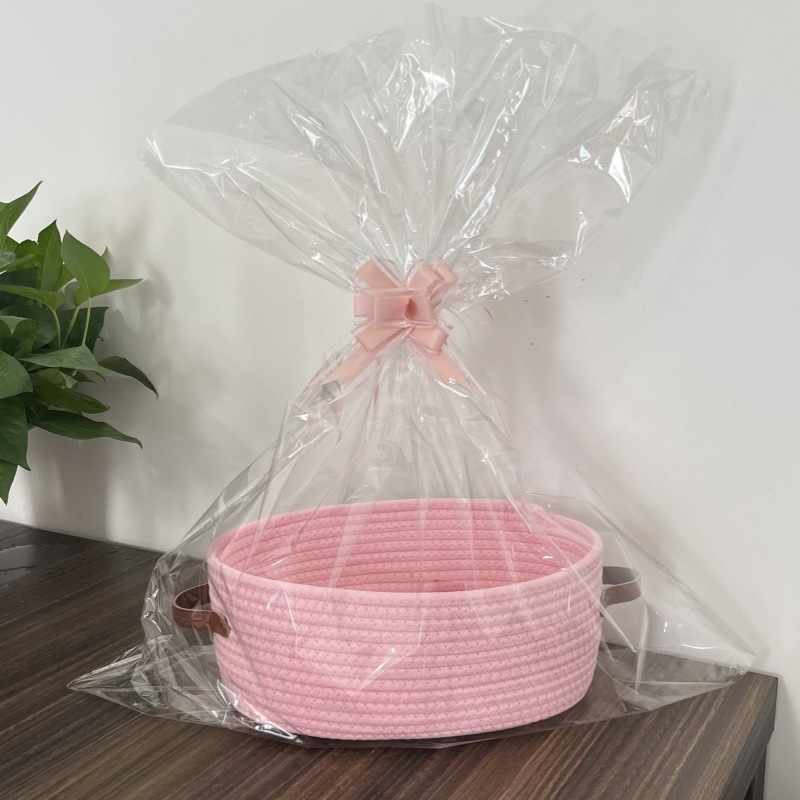 Малка тъкана кошница за съхранение с дръжка, памучно въже (Модел: x-0103; Категория: кошница за съхранение; Стил: модерен минимализъм; Пускане: лято 2025 г.)