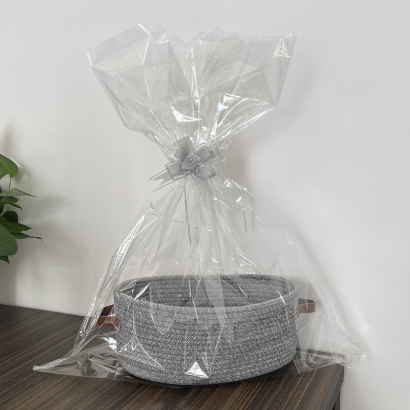 Малка тъкана кошница за съхранение с дръжка, памучно въже (Модел: x-0103; Категория: кошница за съхранение; Стил: модерен минимализъм; Пускане: лято 2025 г.)