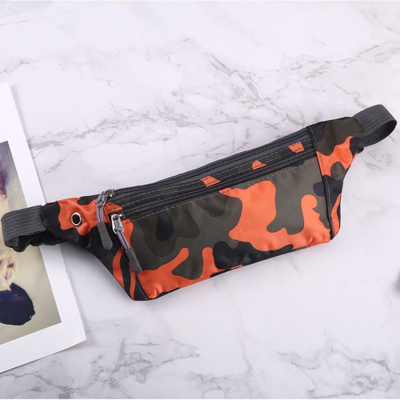 Vyrinė drobės juosmens krepšys, gatvės stilius, anti-theft funkcija, raidžių raštas, kamufliažinis modelis (Stilius: street trend; Medžiaga: drobė; Funkcija: anti-theft; Raštas: raidės; Modelis: kamufliažinis juosmens krepšys)