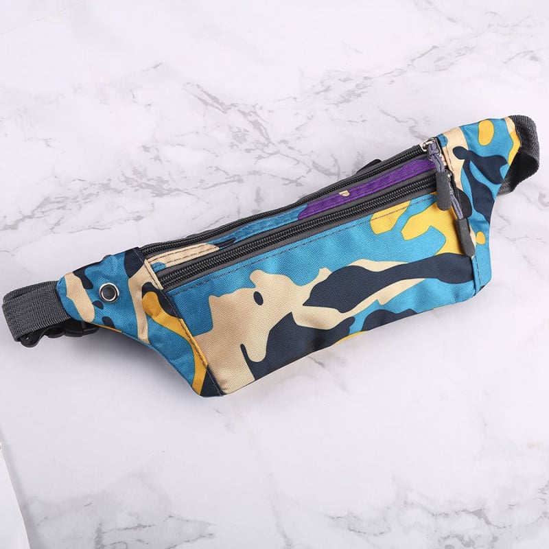 Vyrinė drobės juosmens krepšys, gatvės stilius, anti-theft funkcija, raidžių raštas, kamufliažinis modelis (Stilius: street trend; Medžiaga: drobė; Funkcija: anti-theft; Raštas: raidės; Modelis: kamufliažinis juosmens krepšys)