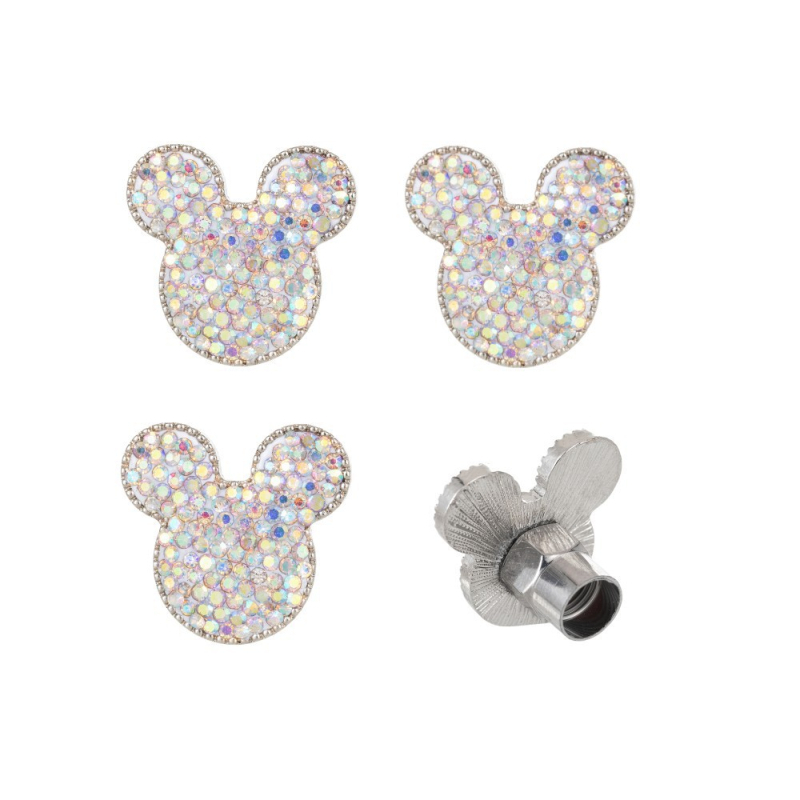 Capac ventil anvelope auto cu diamant în formă de ursuleț | metalic, model: ursuleț, universal, protecție împotriva prafului și decorativ