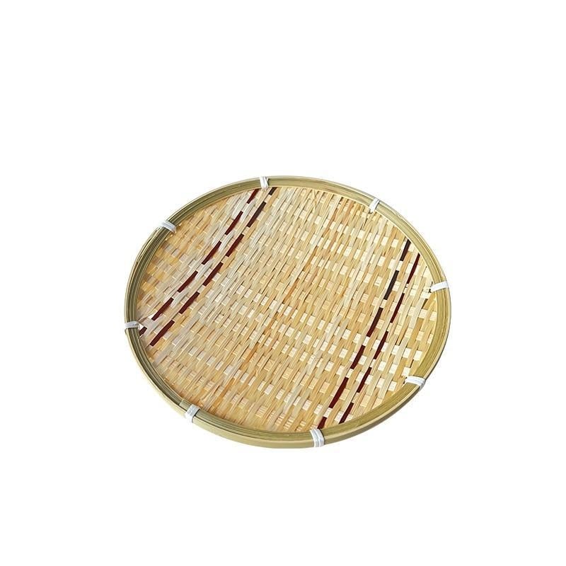 Rattan szövött gyümölcs- és nassolnivaló tároló kosár, kör alakú, modell 0202, pásztor jellegű vidéki stílus