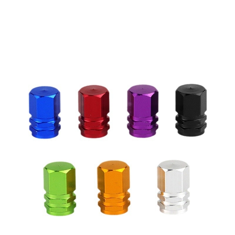 Alumīnija sakausējuma sešstūra ventila vāciņš auto riepām – putekļu necaurlaidība un gaisa noplūdes aizsardzība, saderīgs ar Schrader ventilu