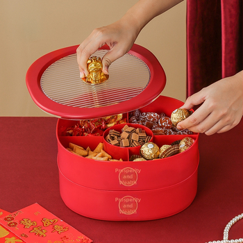 Пластмасова плодова чиния с отделение за ядки и бонбони — Le Xiaoman; Новокитайски стил; Първокласно качество