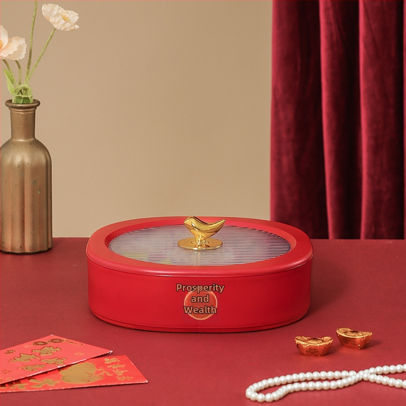 Пластмасова плодова чиния с отделение за ядки и бонбони — Le Xiaoman; Новокитайски стил; Първокласно качество