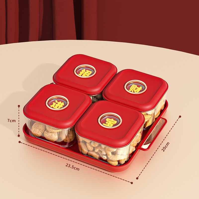 Пластмасова плодова чиния с отделение за ядки и бонбони — Le Xiaoman; Новокитайски стил; Първокласно качество