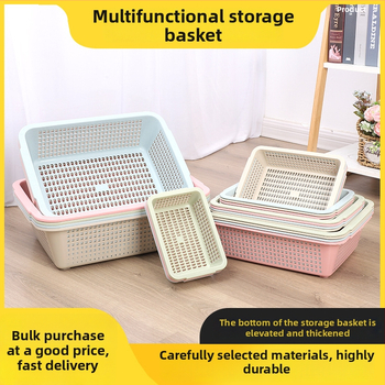 Pravouhlý plastový skladovací kôš s odtokom – Materiál: PP; Použitie: ovocie, zelenina, knihy a časopisy, oblečenie; Modely: 6011–6017