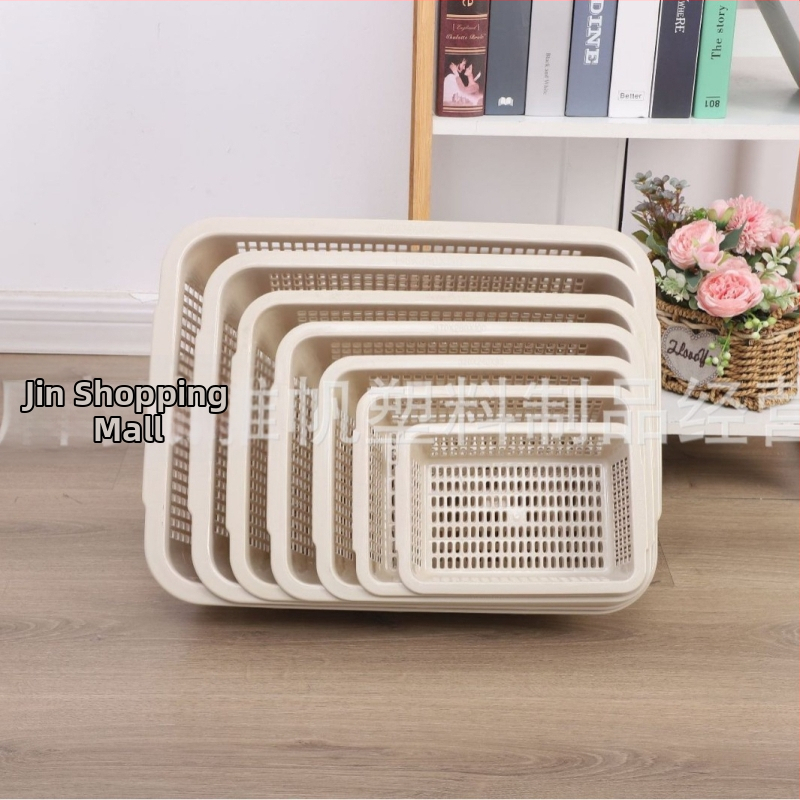 Pravouhlý plastový skladovací kôš s odtokom – Materiál: PP; Použitie: ovocie, zelenina, knihy a časopisy, oblečenie; Modely: 6011–6017