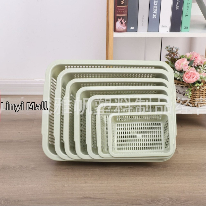 Pravouhlý plastový skladovací kôš s odtokom – Materiál: PP; Použitie: ovocie, zelenina, knihy a časopisy, oblečenie; Modely: 6011–6017