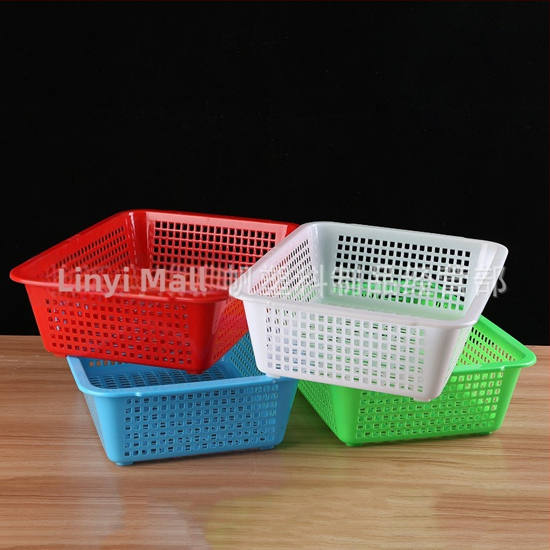 Pravouhlý plastový skladovací kôš s odtokom – Materiál: PP; Použitie: ovocie, zelenina, knihy a časopisy, oblečenie; Modely: 6011–6017