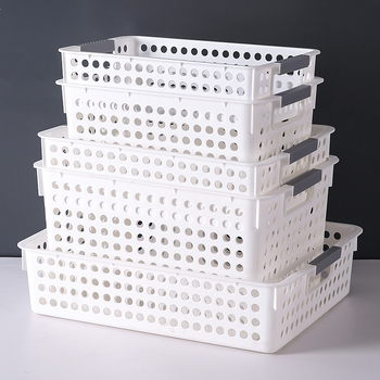 6561 Műanyag tárolókosár – nagy kapacitású, többfunkciós rendező a konyhába, fürdőszobába és az íróasztalhoz