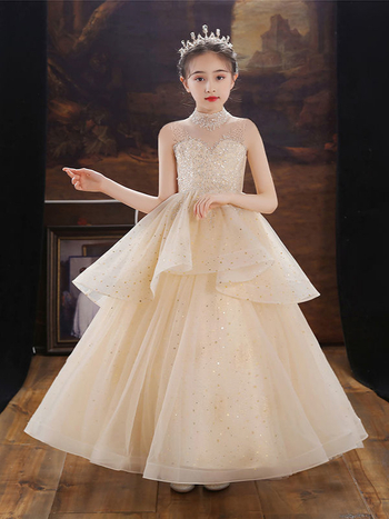 Gyerekeknek készült hercegnő ruha hálószövésű tutival előadásokra, lányoknak 3–8 éveseknek, tavasz-nyár-ősz, poliészter 95%