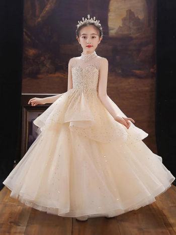 Gyerekeknek készült hercegnő ruha hálószövésű tutival előadásokra, lányoknak 3–8 éveseknek, tavasz-nyár-ősz, poliészter 95%