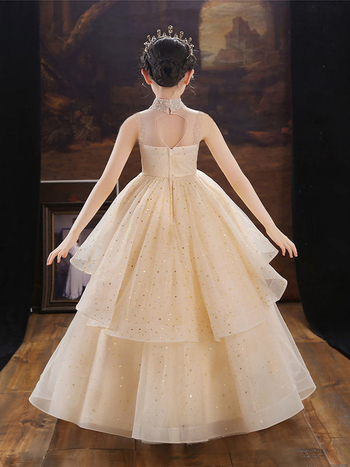 Gyerekeknek készült hercegnő ruha hálószövésű tutival előadásokra, lányoknak 3–8 éveseknek, tavasz-nyár-ősz, poliészter 95%