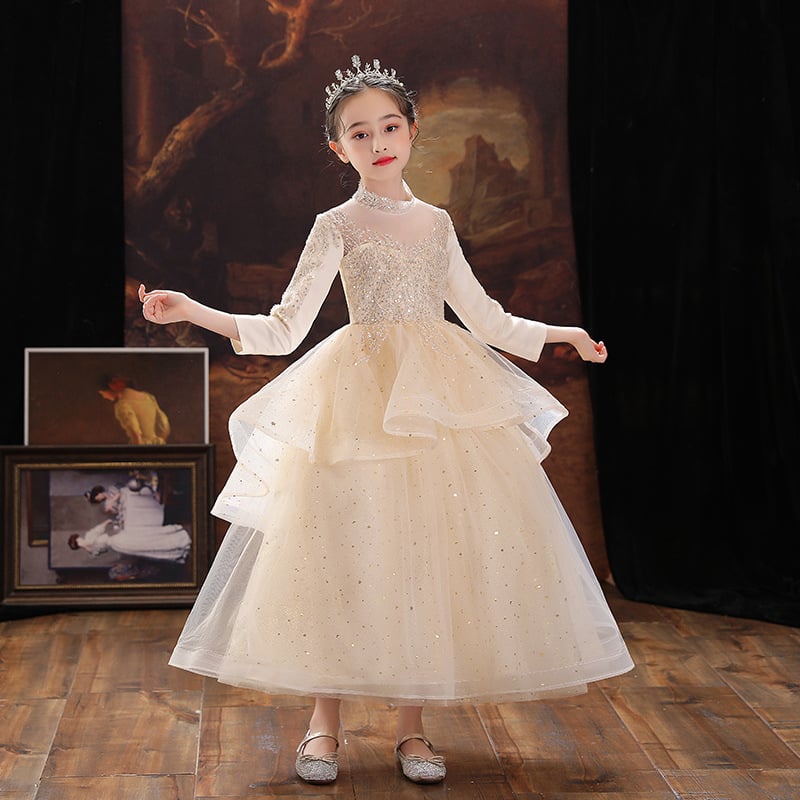 Gyerekeknek készült hercegnő ruha hálószövésű tutival előadásokra, lányoknak 3–8 éveseknek, tavasz-nyár-ősz, poliészter 95%