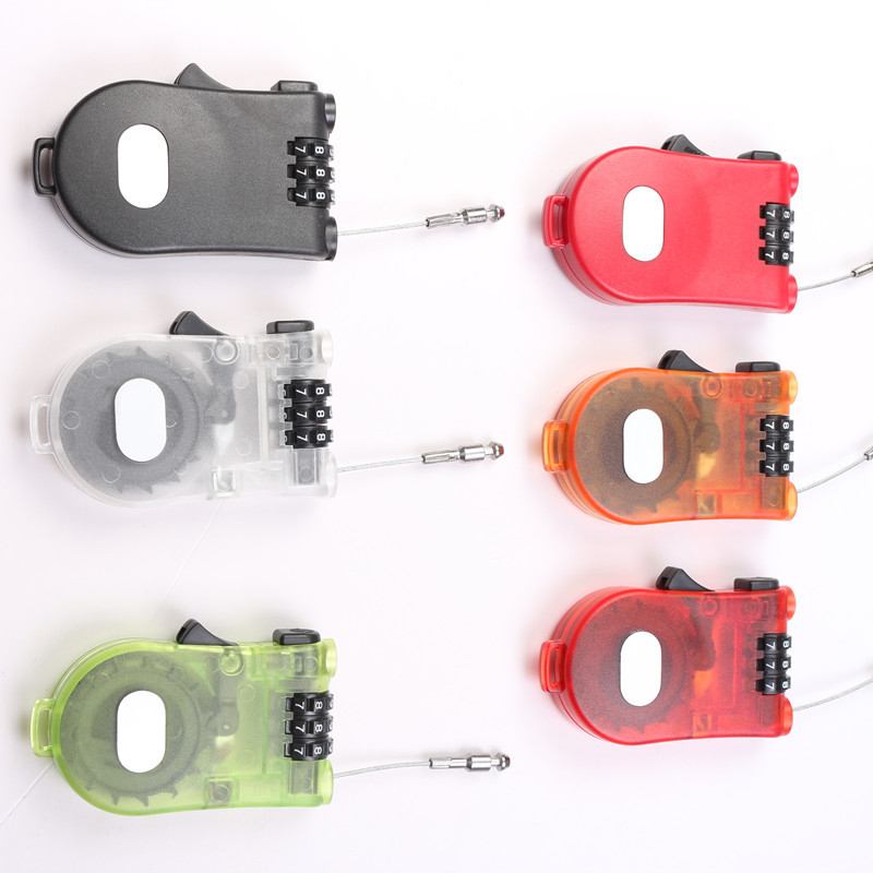 Szekrényzár behúzható acélszálas zsinórral és jelszavas védelemmel, Modell 507, műanyag kivitel, záróoszlopok közti távolság 500, mechanikus