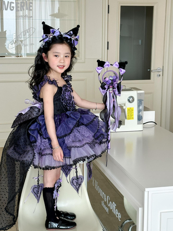 Dječja haljina princeza - Lolita stil, bez rukava, crtani otisak, poliester tkanina, pamučna podstava