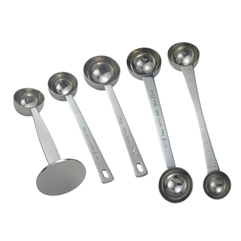 Zemeijia rozsdamentes acél hosszú nyelű mérőkanál graduációkkal
