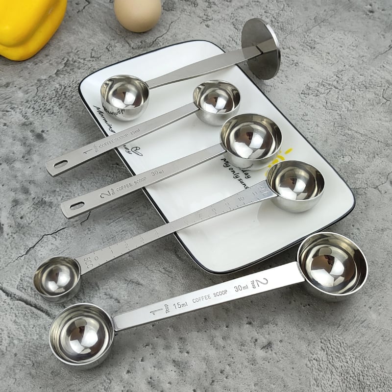 Zemeijia rozsdamentes acél hosszú nyelű mérőkanál graduációkkal