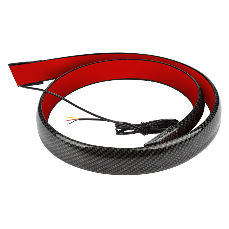 Užpakalio sparno LED šviesa ar anglies pluošto korpusu, LED stabdymas ir streamer posūkio signalo, 12V, 5W, 50 000 val., 6000K, 500 lm