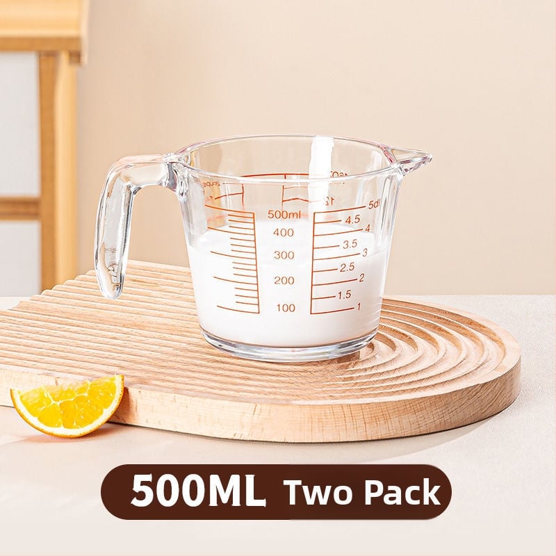 Mikrohullámú sütőhöz üvegből készült tejmérő pohár, fokozatos skálázással, vastag falú, hőálló, nagy kapacitás