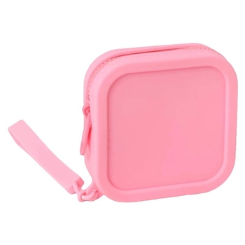 Portofel din silicon cu fermoar – organizator pentru ruj, căști, cabluri de date și chei, stil urban simplu, căptușeală din silicon, antibacterian și anti-tăiere
