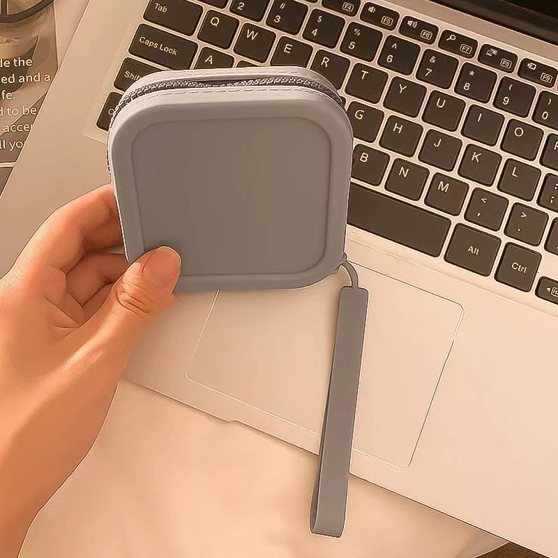 Portofel din silicon cu fermoar – organizator pentru ruj, căști, cabluri de date și chei, stil urban simplu, căptușeală din silicon, antibacterian și anti-tăiere