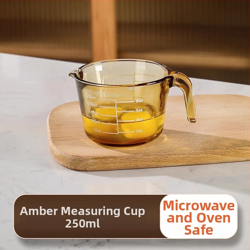 Magas hőállóságú üveg mérőpohár skálával, konyhai sütéshez