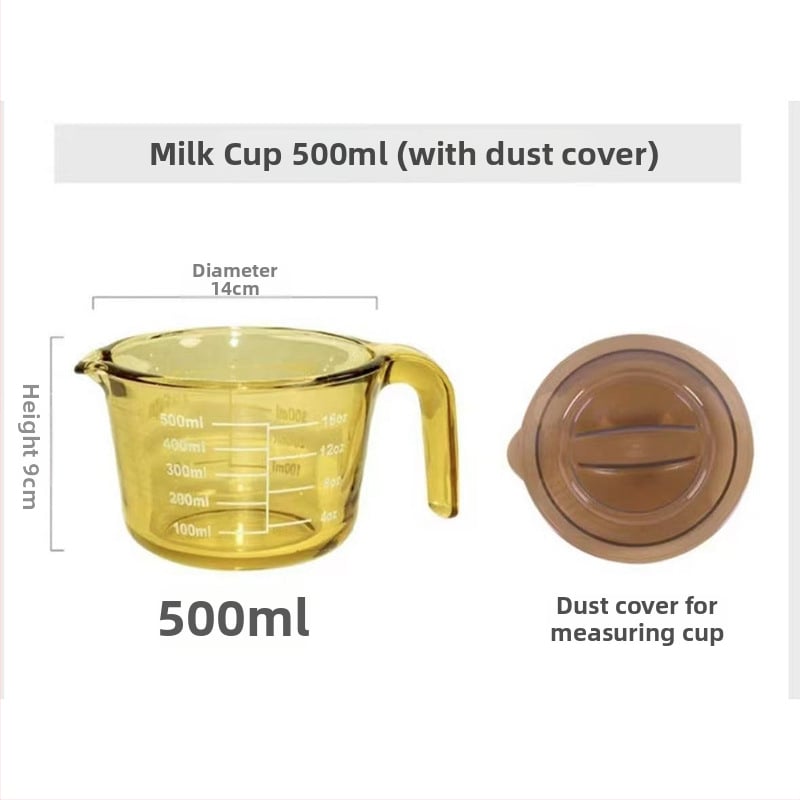 Magas hőállóságú üveg mérőpohár skálával, konyhai sütéshez