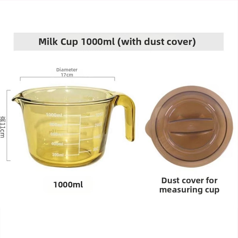 Magas hőállóságú üveg mérőpohár skálával, konyhai sütéshez