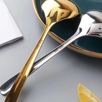 Lingură de supă cu cap mare, oțel inox 304, stil modern minimalist, finisaj oglindit, marca Kochi